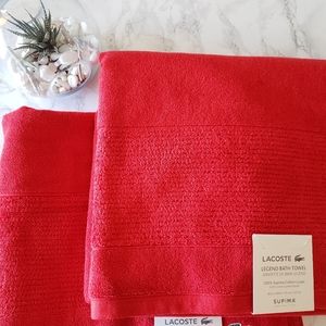 Red lacoste 2 extra long towels